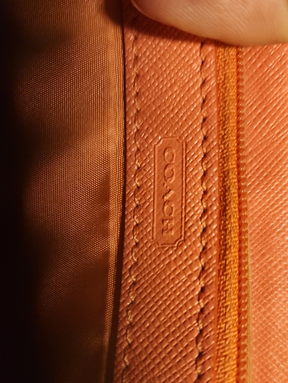 Coach Coral Or Salmon Color Saffiano Leather Zip Around Wallet - Picture 15 of 15